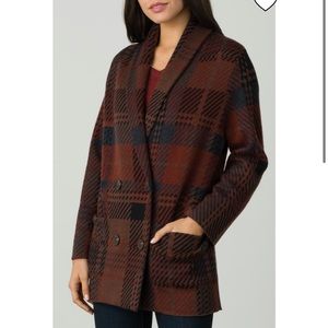 Margaret O’Leary  Plaid Jacket Cardigan Merino Wool Size Small but fits M-L
